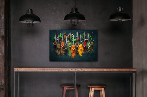 Bild Teaspoons and spice - 90 x 60 cm