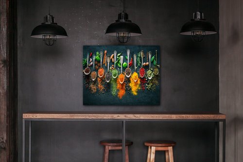 Bild Teaspoons and spice - 90 x 70 cm