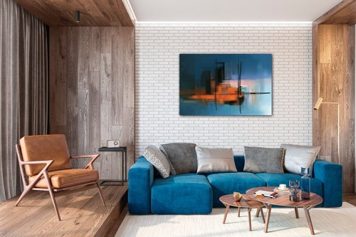 Bild Abstract design blue - 60 x 40 cm