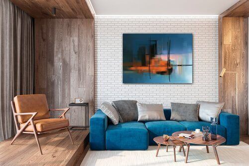 Bild Abstract design blue - 70 x 50 cm