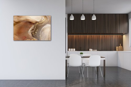 Bild Golden Beige Fluid - 60 x 40 cm