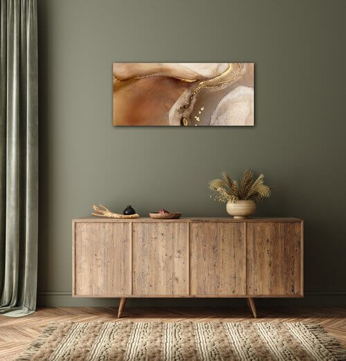 Bild Golden Beige Fluid - 90 x 40 cm