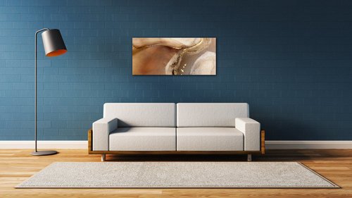 Bild Golden Beige Fluid - 90 x 40 cm