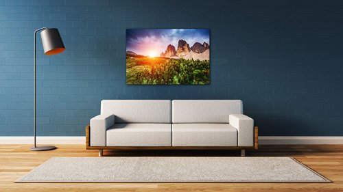 Bild Mountain and forest - 90 x 60 cm
