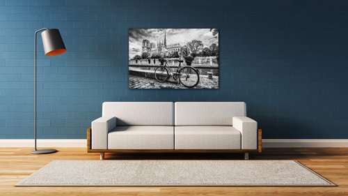 Bild Street with an old bicycle - 60 x 40 cm