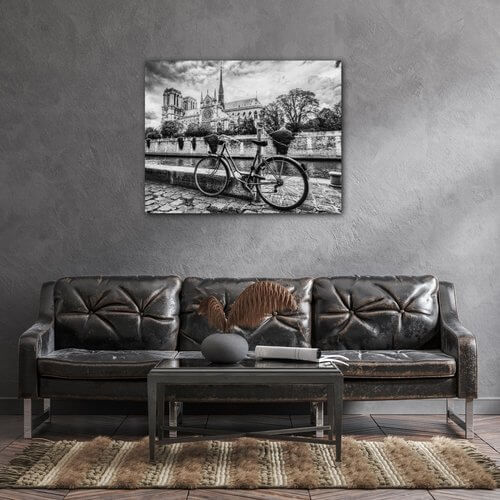 Bild Street with an old bicycle - 90 x 70 cm