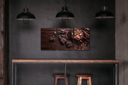 Bild Chocolate on wood - 150 x 70 cm (3-teiliges)