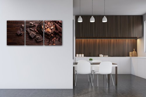 Bild Chocolate on wood - 150 x 70 cm (3-teiliges)