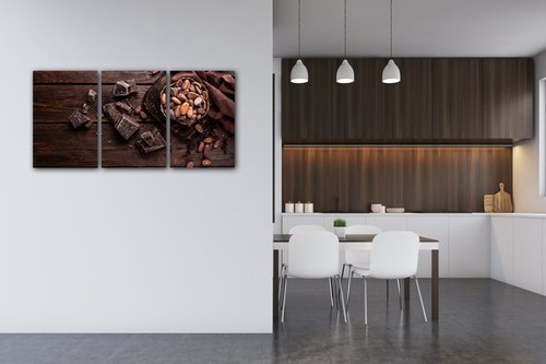 Bild Chocolate on wood - 120 x 60 cm (3-teiliges)