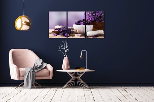 Bild Lavender still life - 120 x 60 cm (3-teiliges)