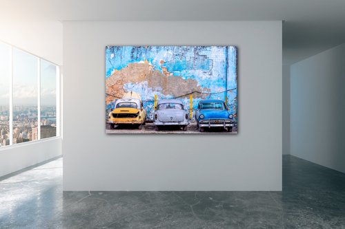 Bild Old blue cars - 60 x 40 cm