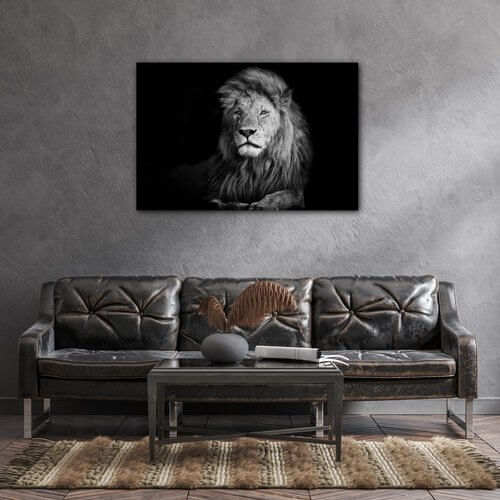 Bild Lion black and white - 90 x 60 cm