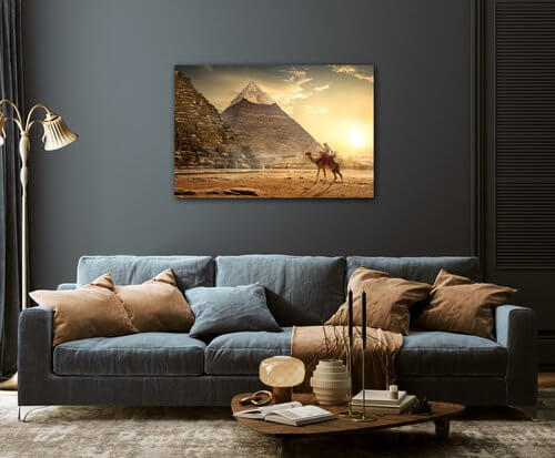 Bild Pyramids and sunrise - 90 x 60 cm
