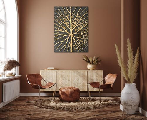 Bild Golden leaf structure - 30 x 40 cm
