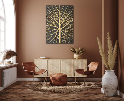 Bild Golden leaf structure - 50 x 70 cm