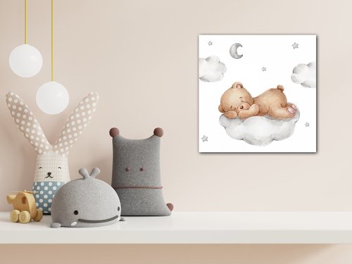 Obraz Sleepy bear on the cloud - 20 x 20 cm