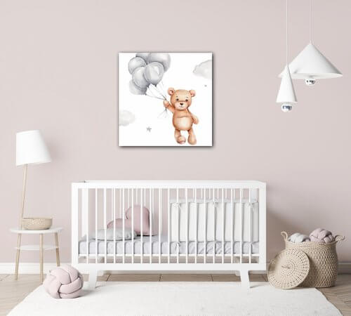 Obraz Bear with balloons - 30 x 30 cm