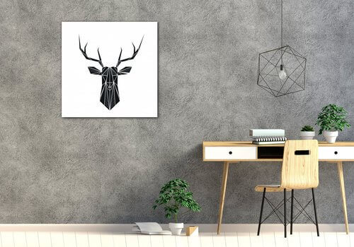 Bild Abstract deer black and white background - 70 x 70 cm