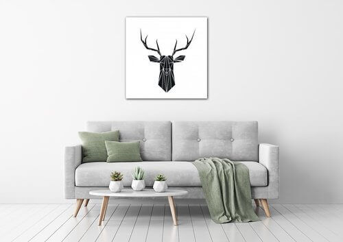 Bild Abstract deer black and white background - 70 x 70 cm