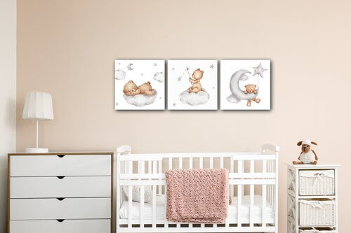Obraz Set of three pictures with bears - 90 x 30 cm (3-teiliges)