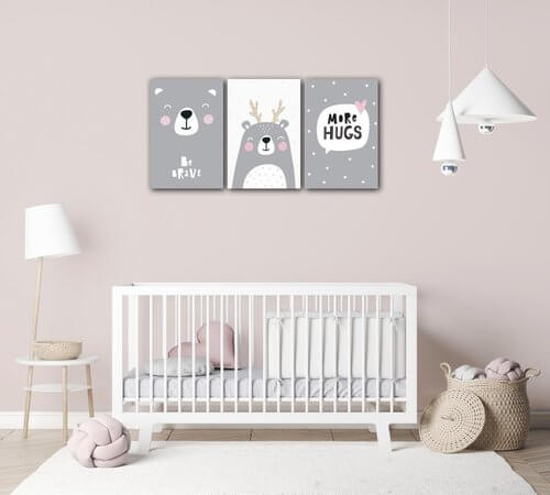 Obraz Set of pictures grey and white - 60 x 30 cm (3-teiliges)