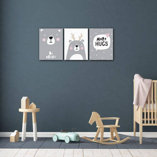 Obraz Set of pictures grey and white - 90 x 40 cm (3-teiliges)