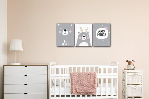 Obraz Set of pictures grey and white - 90 x 40 cm (3-teiliges)