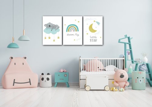 Obraz Dream big koala - 60 x 30 cm (3-teiliges)