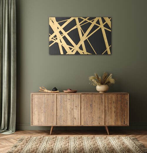 Bild Abstract golden lines - 50 x 30 cm