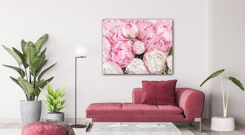 Bild Pinky flowers - 90 x 70 cm