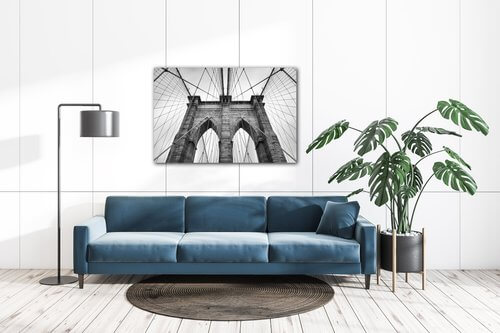 Bild Brooklyn bridge black and white - 60 x 40 cm