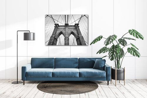 Bild Brooklyn bridge black and white - 70 x 50 cm