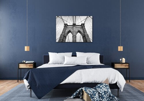 Bild Brooklyn bridge black and white - 70 x 50 cm