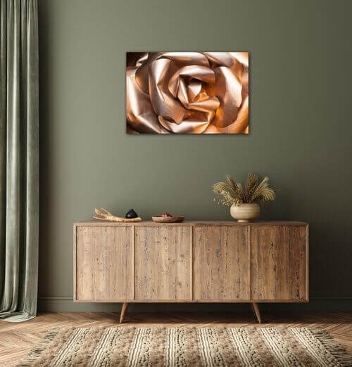 Bild Golden paper rose abstract - 90 x 60 cm