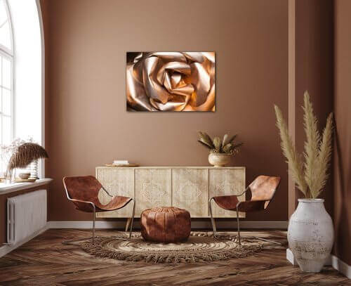 Bild Golden paper rose abstract - 90 x 60 cm