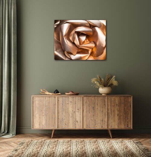 Bild Golden paper rose abstract - 90 x 70 cm