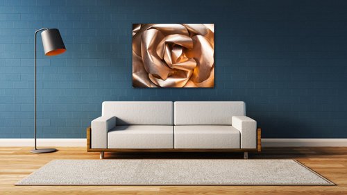 Bild Golden paper rose abstract - 90 x 70 cm