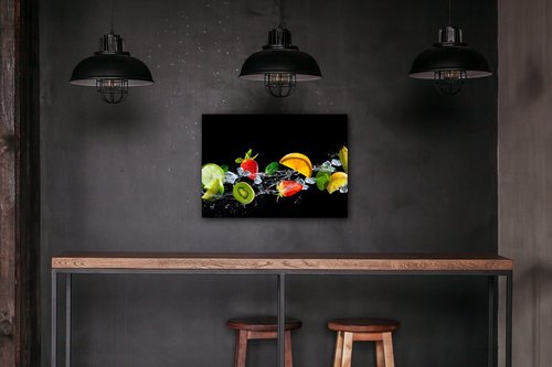 Bild Fruit black background - 70 x 50 cm