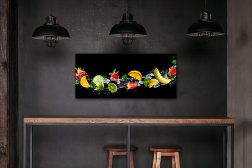 Bild Fruit black background - 90 x 40 cm