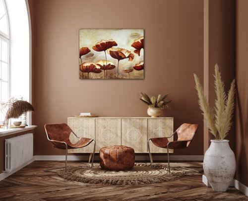 Bild Flowers red and yellow - 90 x 70 cm