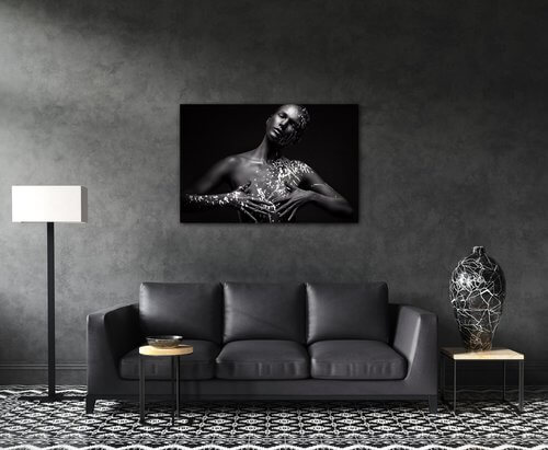 Bild Woman portrait black silver - 60 x 40 cm