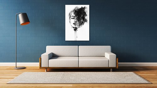 Bild Woman black and white ilustration - 40 x 60 cm