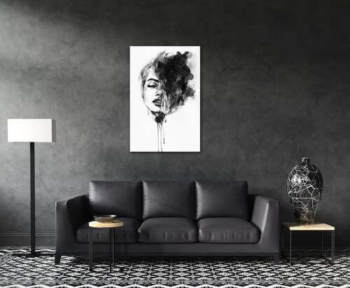 Bild Woman black and white ilustration - 40 x 60 cm