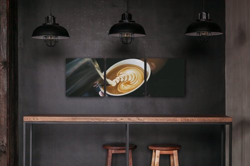 Bild Latte art - 90 x 30 cm (3-teiliges)