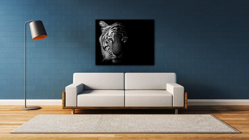 Bild Tiger black and white - 90 x 70 cm