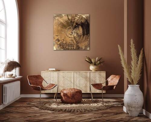 Bild Golden Beige Abstract - 50 x 50 cm