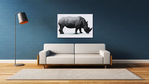 Bild Rhinoceros black and white - 60 x 40 cm