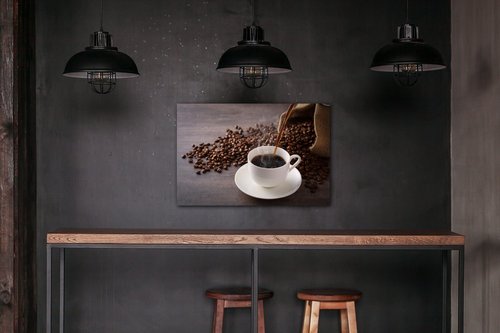 Bild Cup Of Coffee White - 90 x 60 cm