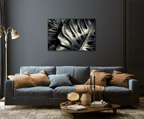 Bild Black and white leafs - 60 x 40 cm