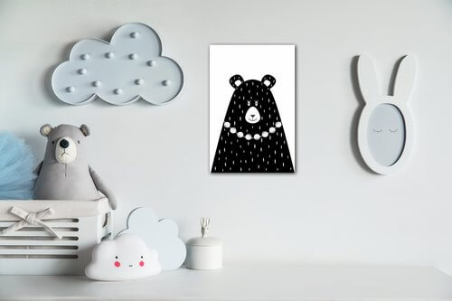 Obraz Black and white bear - 40 x 60 cm